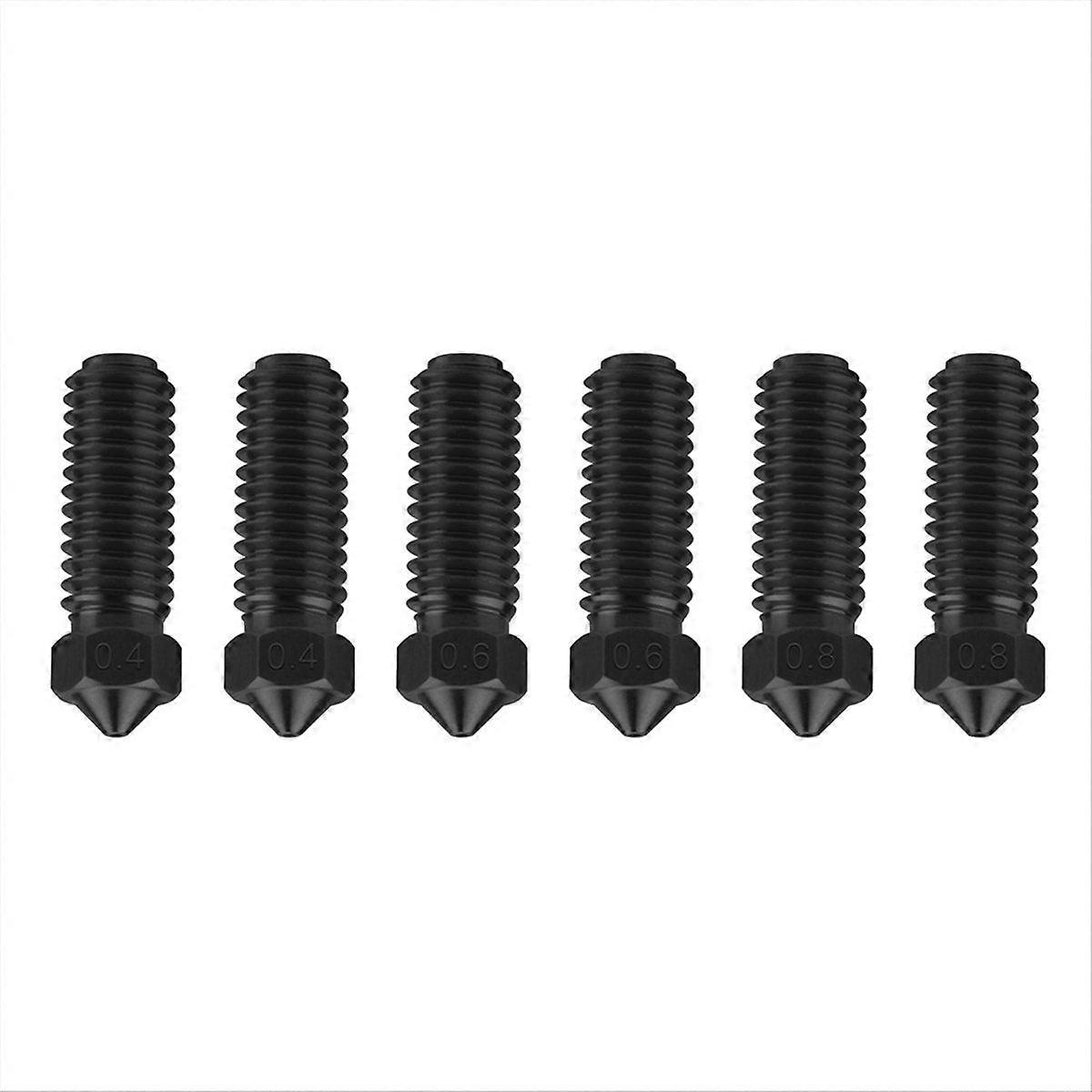6PCS Nozzles for 3 Hotend Extruder Thread Nozzles