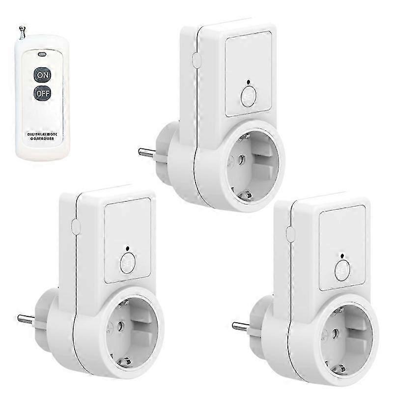 1-5Pack Wireless Remote Control Socket with European Standard VDE Plug 433RF Remote 25-26
