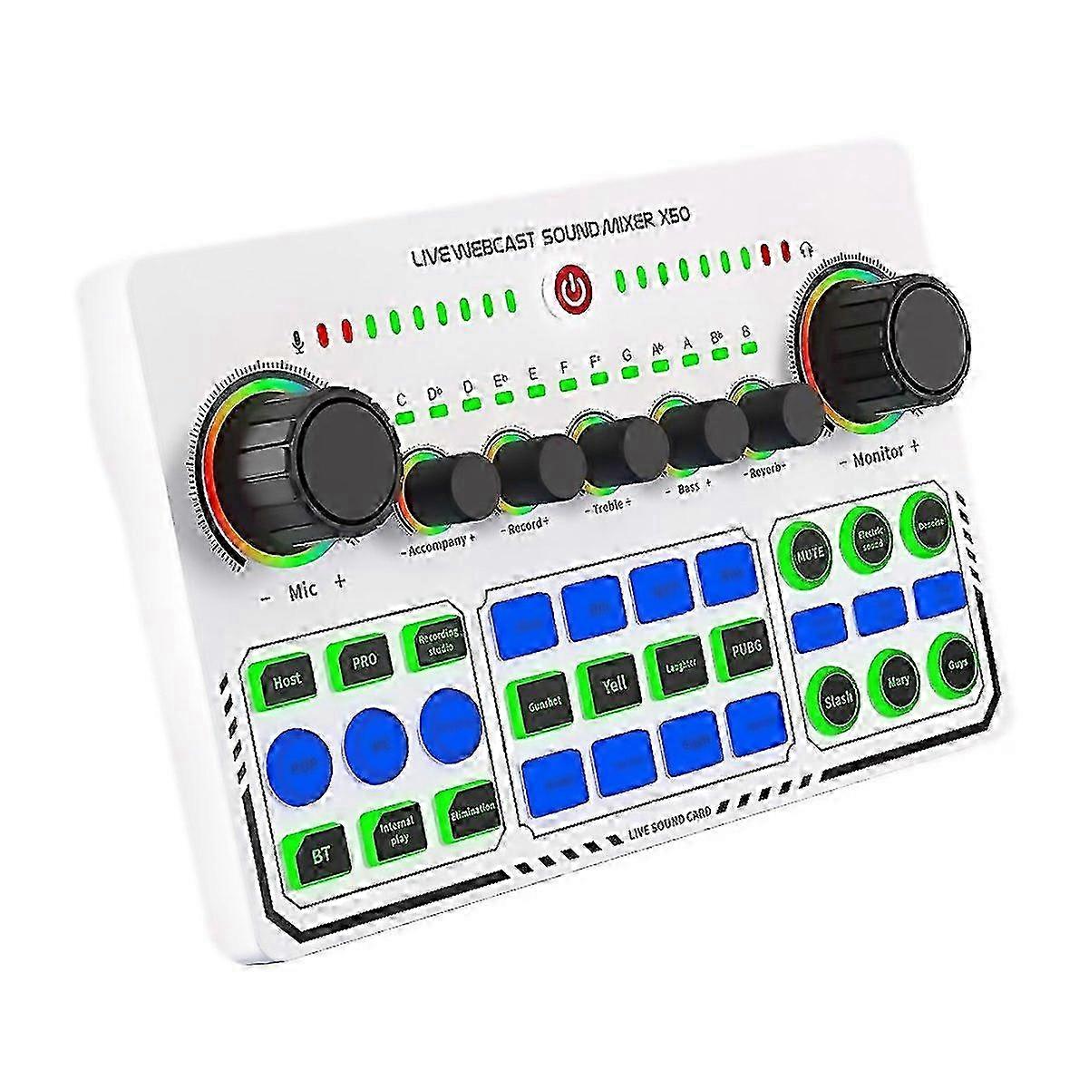 For X50 Bluetooth Rgb Led Live Sound Card With Otg Port Interface 25-26