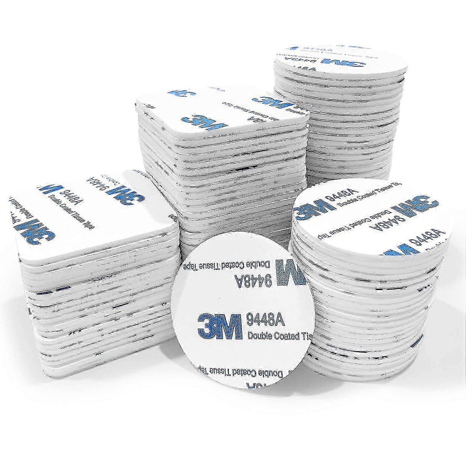 Double Sided Extra Strong, 128 Pieces Strong Adhesive Foam Tape White Double Sided Adhesive Strip, Squares and Rounds Strong Pad Mounting Ad