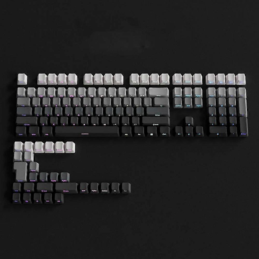 Gradient Gray RGB Backlit PBT Double Shot Keycaps Compatible With MX Switch Mechanical Keyboards Side Engraving 04