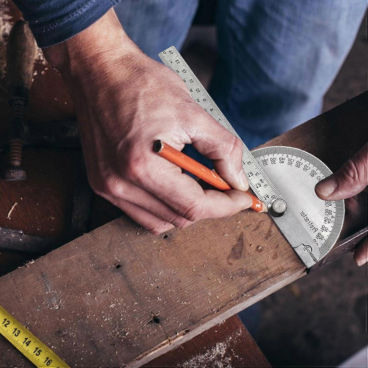 Protractor Angle Finder 14cm Solid, Woodworking Ruler, 180Degree Protractor, Measuring Tool