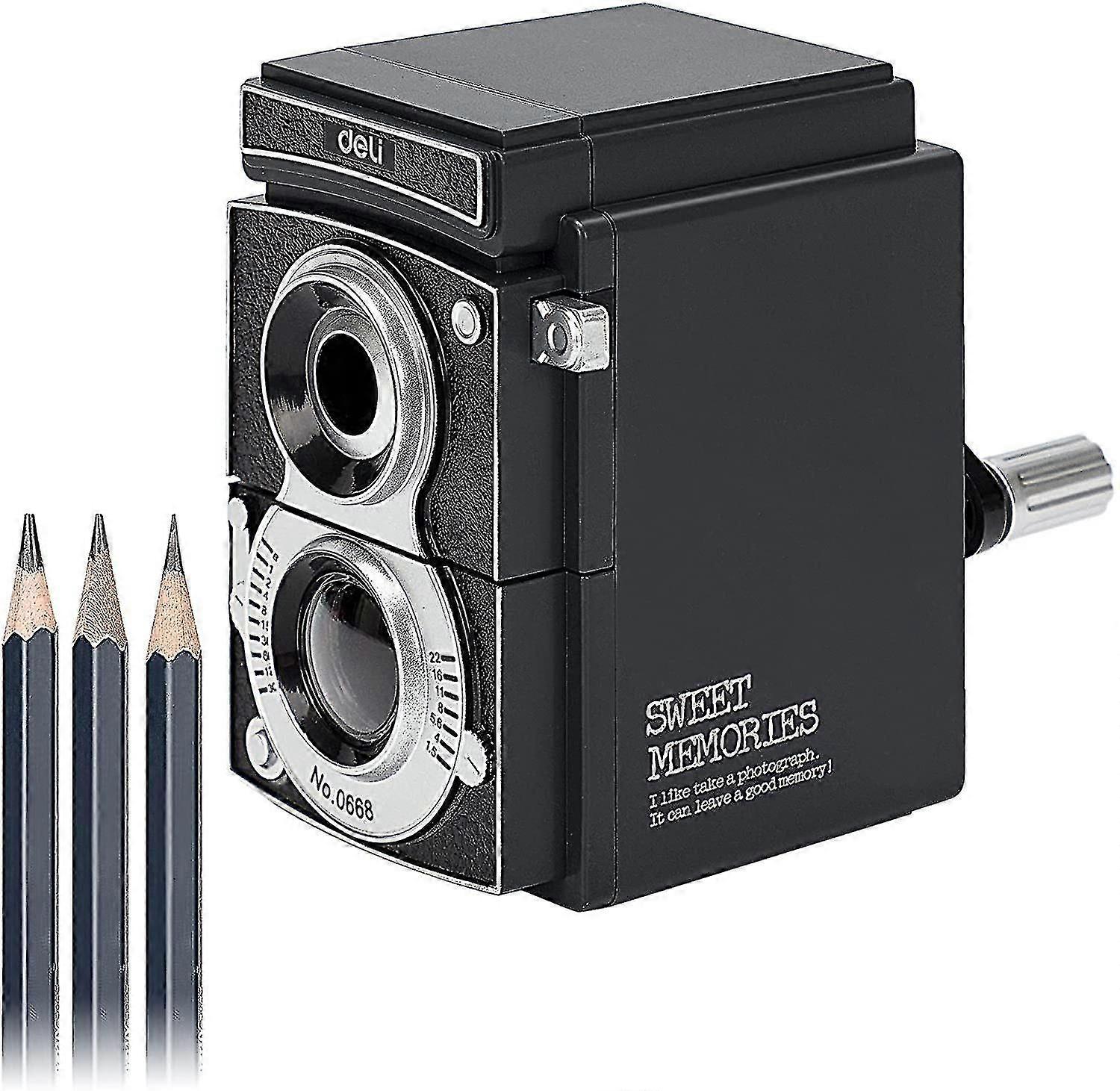 Retro Camera Pencil Sharpener Pencil Sharpener Students And Children Creative Hand-Cranked Pencil Sharpener Planing Machine Roll