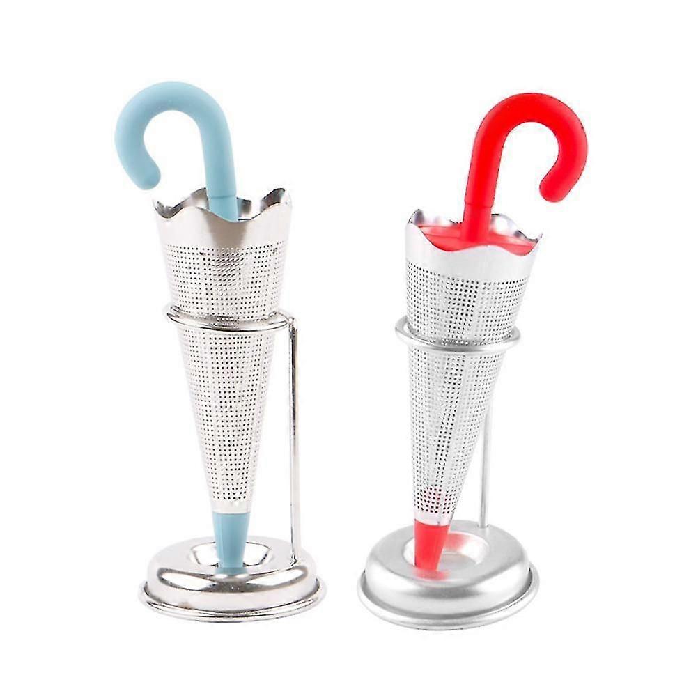2pcs Creative Tea Infuser Stainless Steel Tea Strainer Umbrella Shape Tea Ware|Tea Strainers