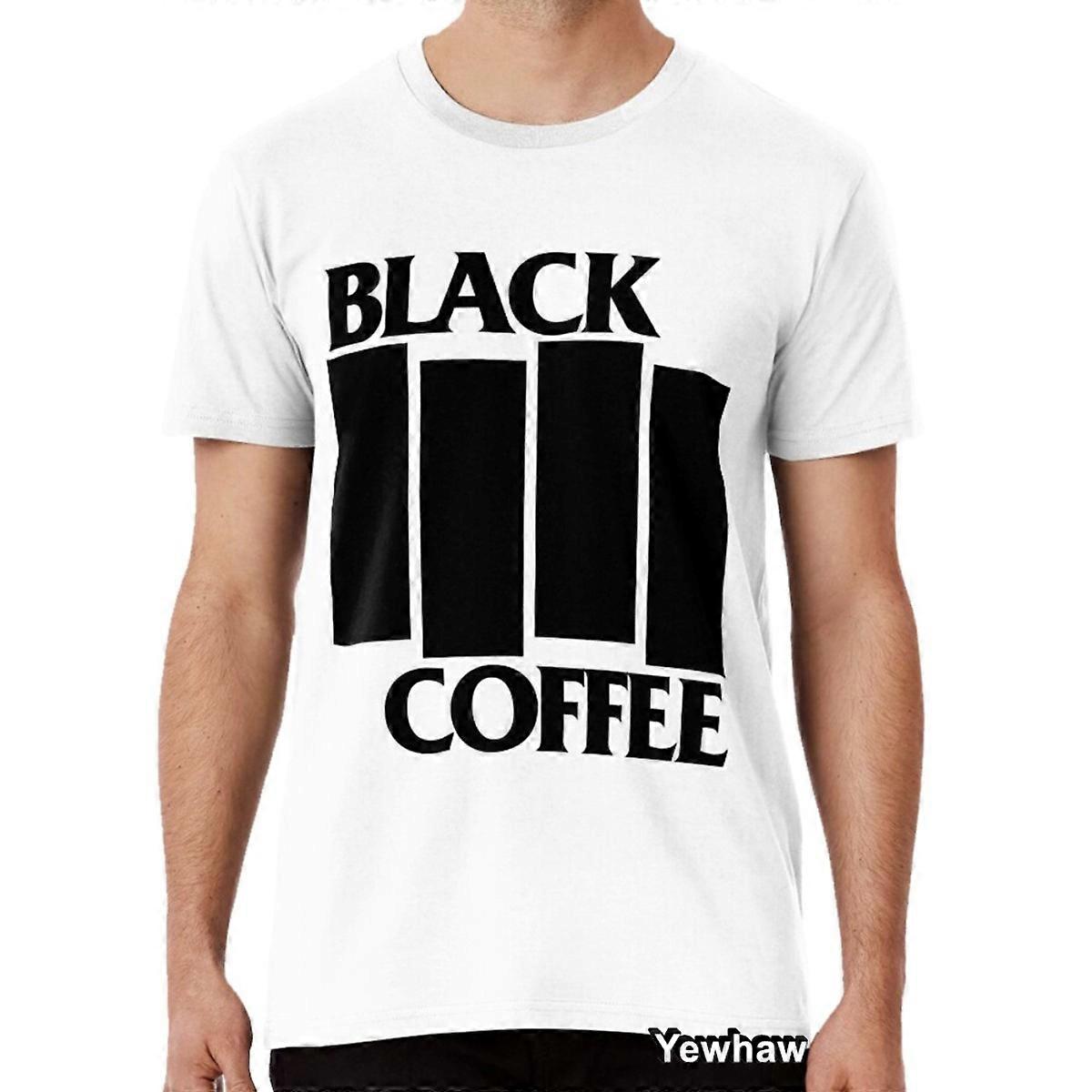 קפה שחור (שחור) חולצת טי קפאין דגל שחור הארדקור