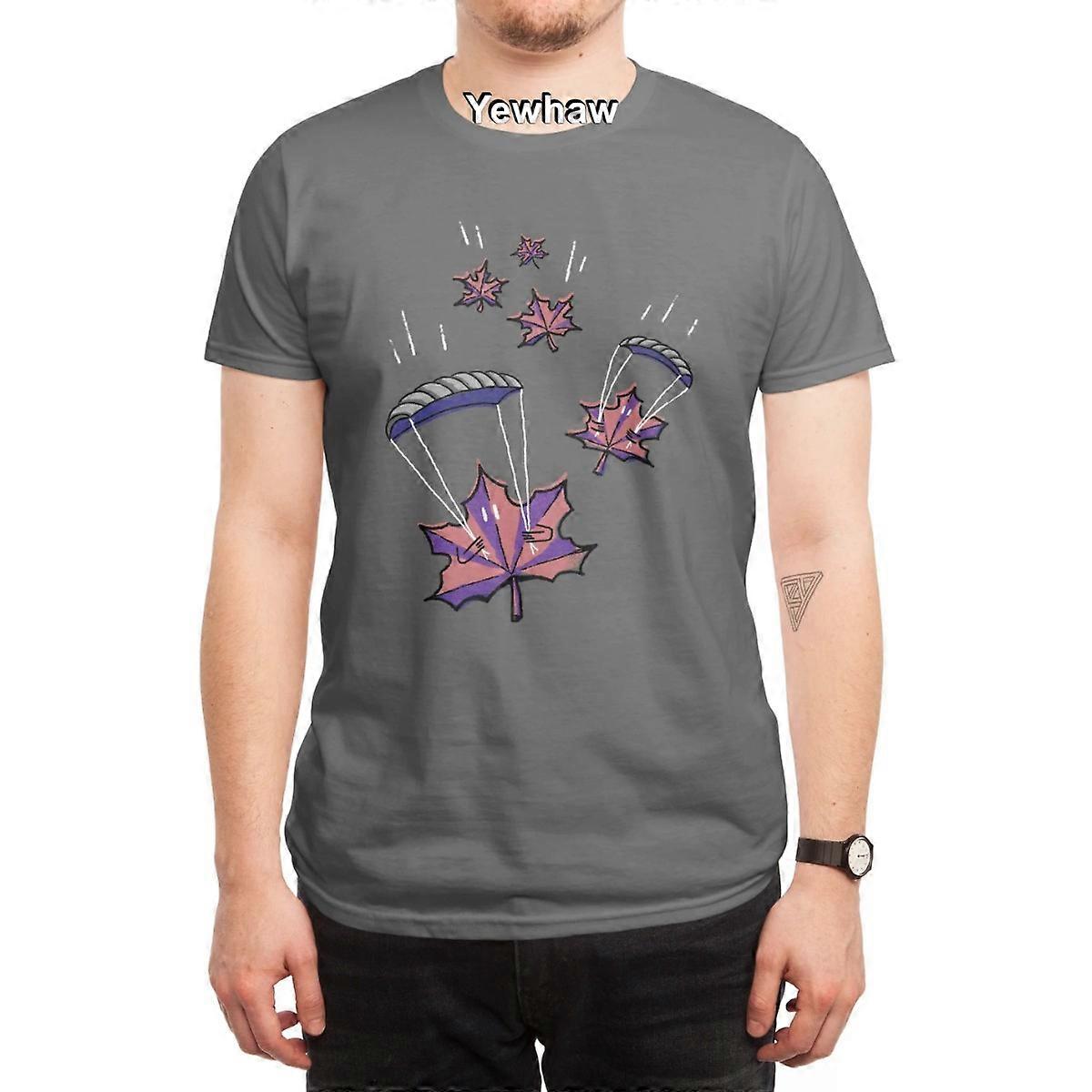 höst t-shirt, höst, löv, fallskärmar, illustration, lekfull