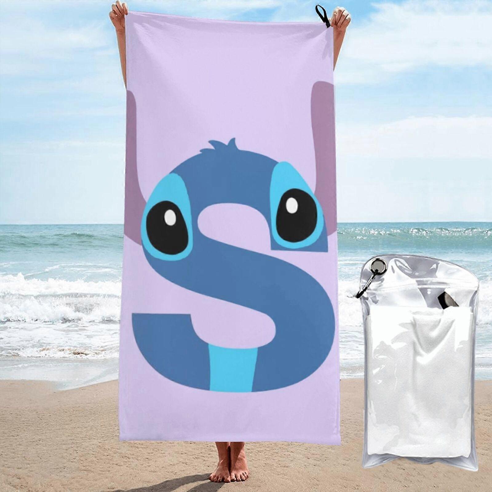 애니메이션 만화 스티치 비치 타월 부드러운 목욕 타월 마이크로파이버 고흡수성 속건 수영 풀 타월