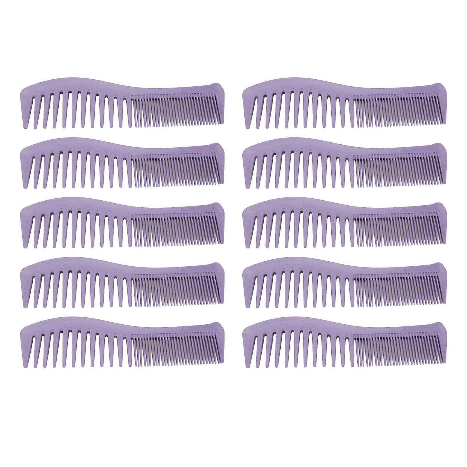10 Pcs Hair Comb Fine and Wide Tooth Ergonomic Handle Wheat Straw Hair Styling Comb 