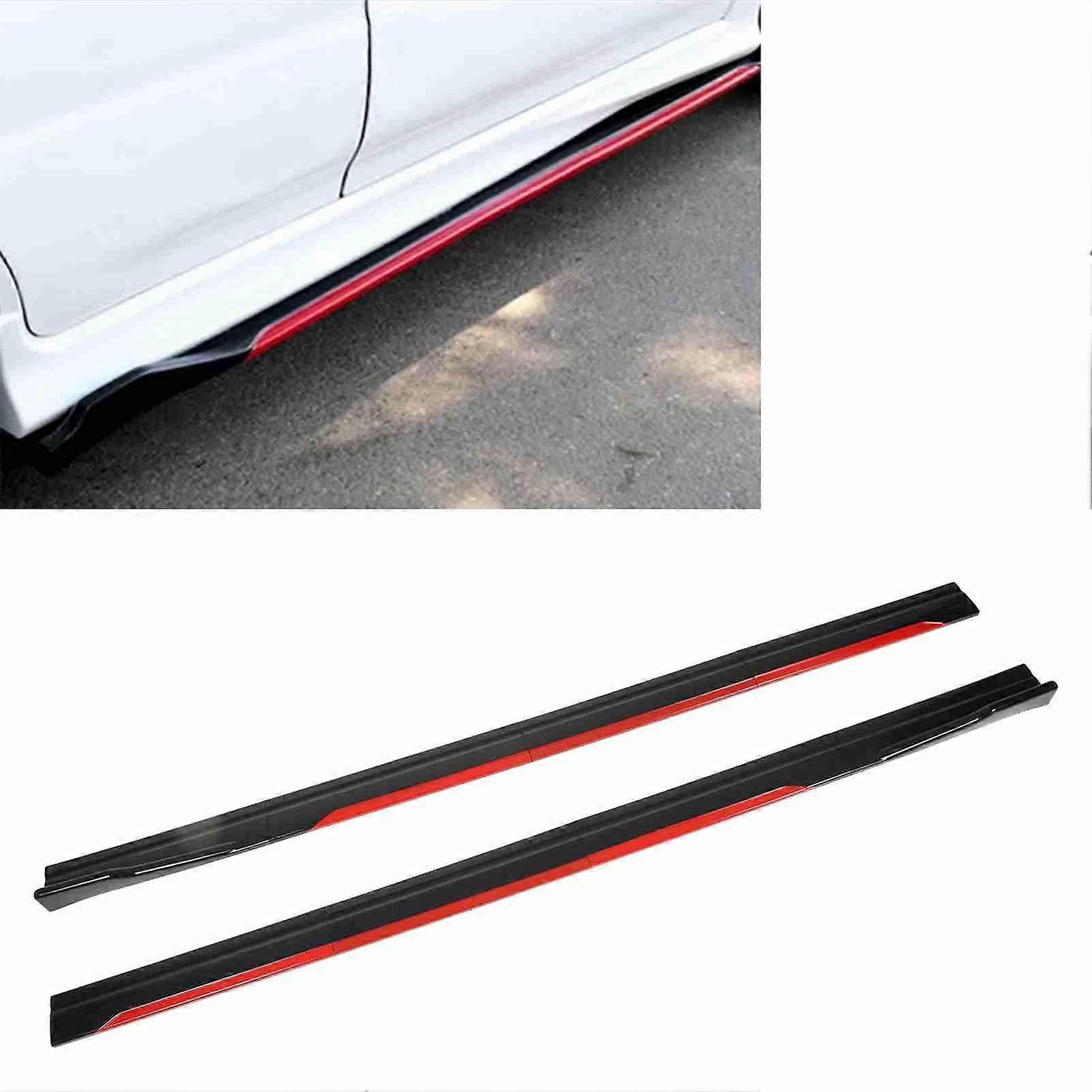 8PCS Car Body Styling Side Skirt Bright Black Red Trim Splitters Diffuser Winglet Universal for Civic 
