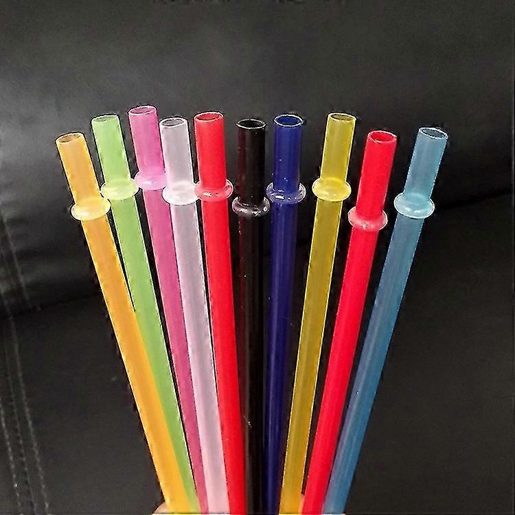 50pcs 23cm Clear Reusable Thick Plastic Replacement Drinking Straws Extra Long