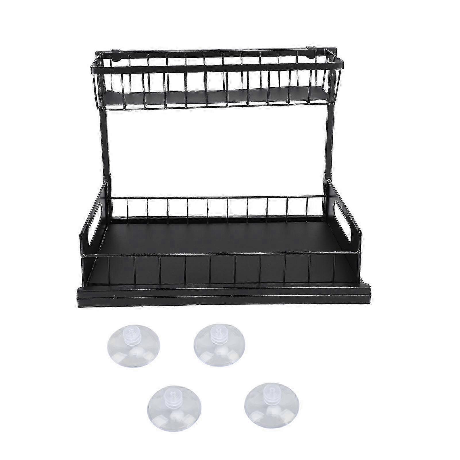 2 Tiers Under Sink Easy Assembly Space Saving Kitchen Cabinet Pull Out Sliding Drawer Bathroom Organizer miao4