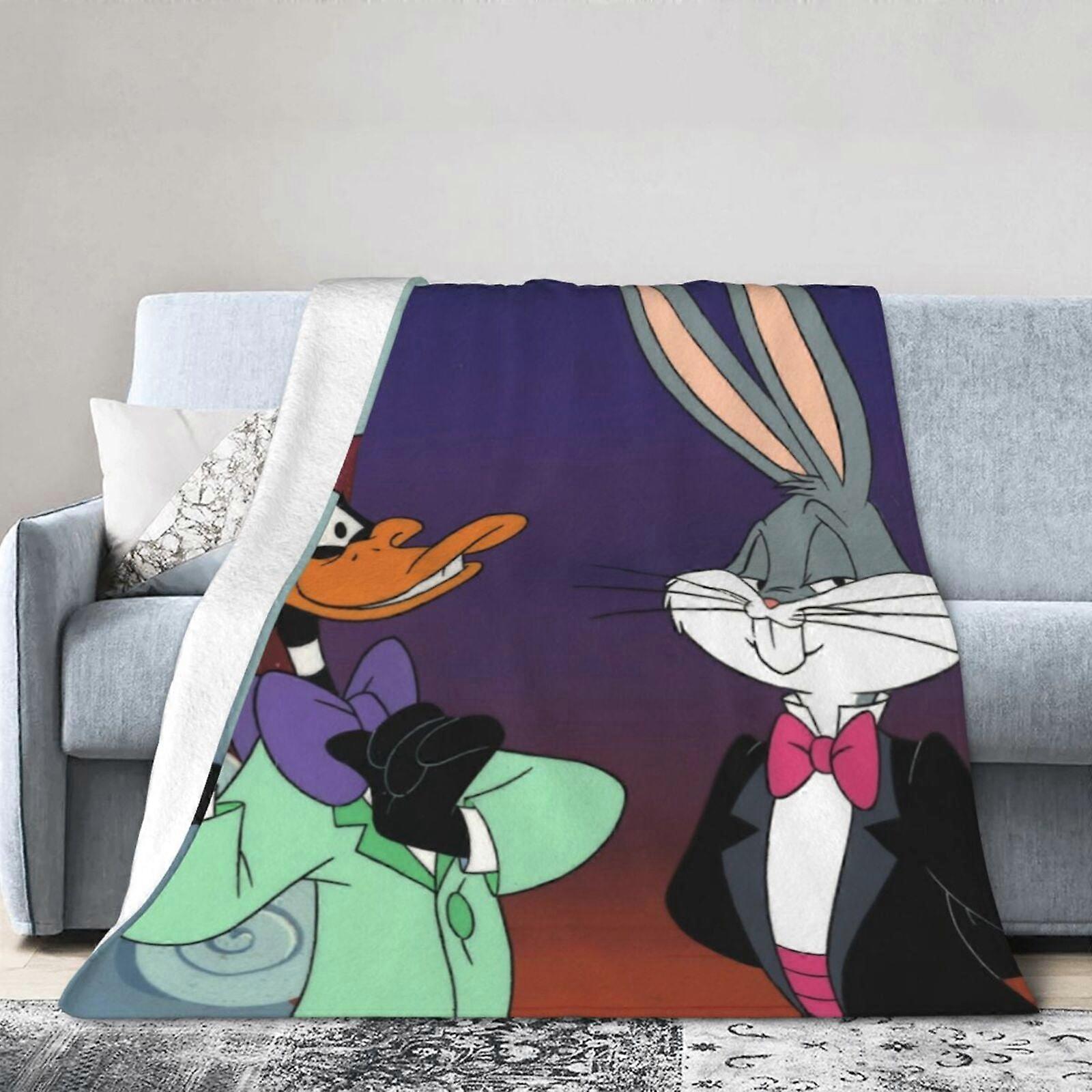 Cobertor de hotel Bugs Bunny, cobertor de anime para cama, cobertor de sofá, cobertor de lã ultramacio para quarto e sala de estar, 60 x 50 polegadas