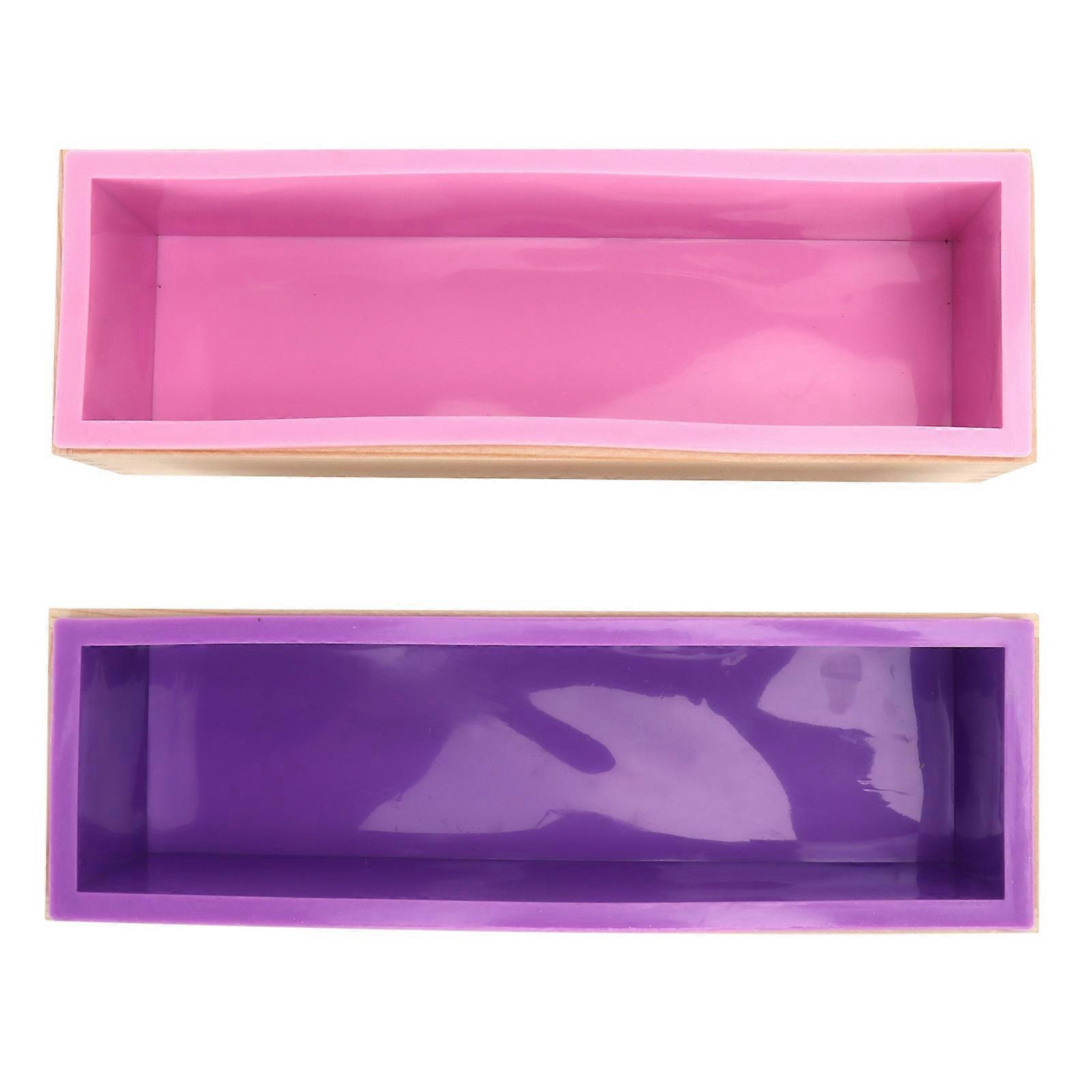 1200ml DIY Soap Mold Set with Plastic Cutter Wavy Cutter Rectangular Silicone Mold