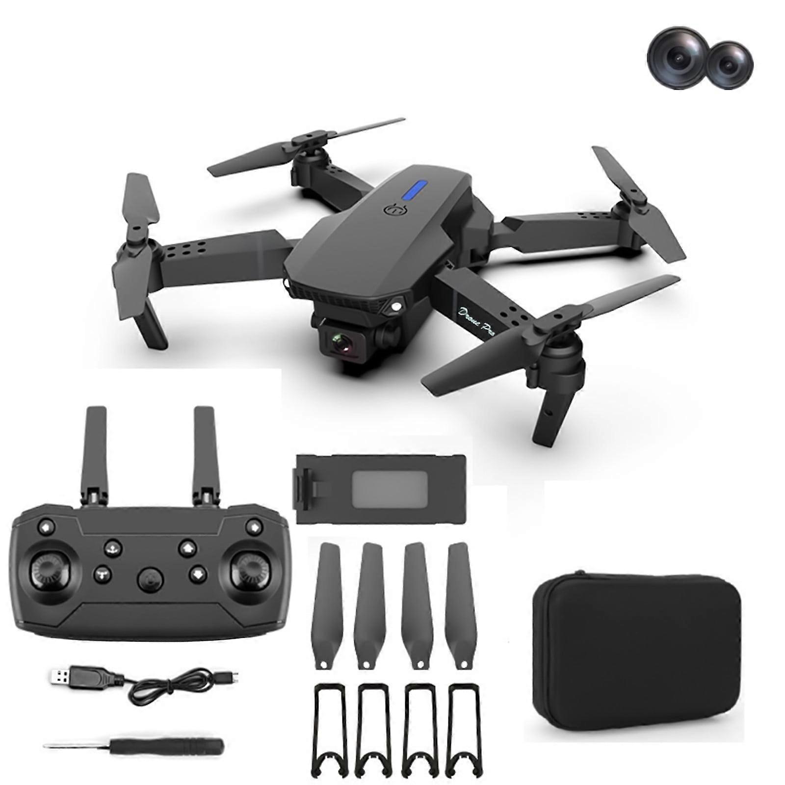 WJSXC Drone with Dual 1080P HD Camera, FPV RC Toy with Altitude Hold, Headless Mode, Speed Adjustment, Black - Compatible with Remote Control