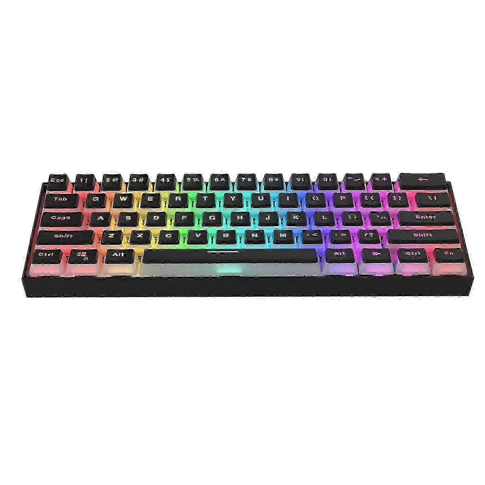 PK61 61 Key yellow Switchs USB Wired Backlit Game Mechanical Keyboard PUW1488