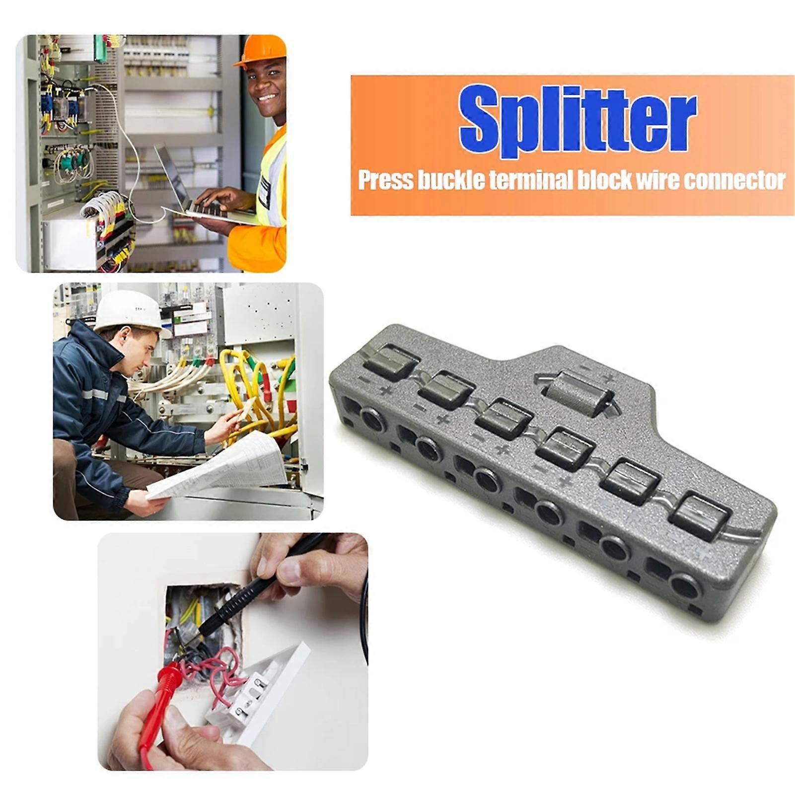 SUSUchens Quick Splitter Push-in Fast Wire Connector Lightweight Portable Easy to Use LED Lighting Terminal Block Wiring Cable Splitter Style 6