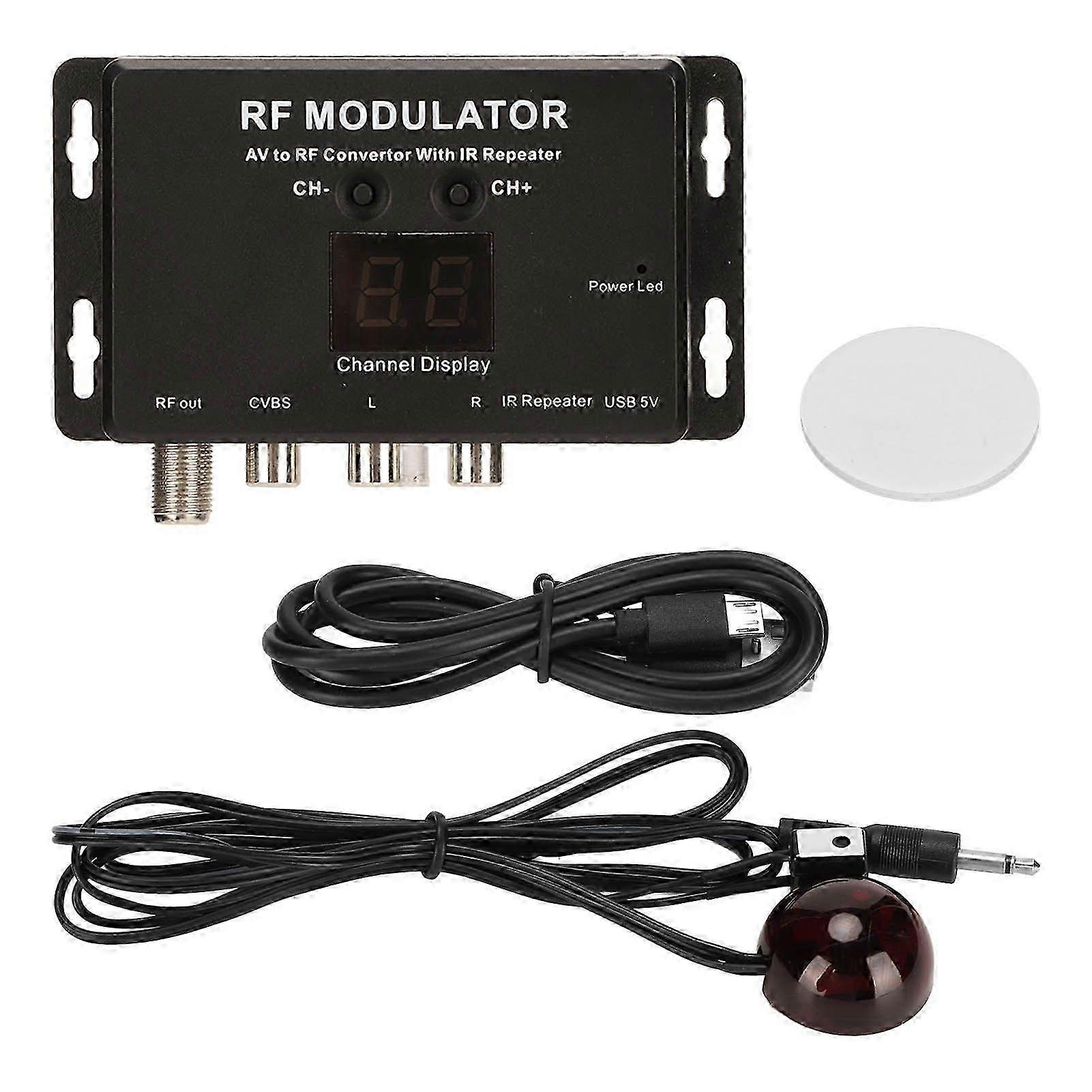 RF Modulator Professional AV to RF Convertor with IR Repeater for Set Top Box DVR DVD