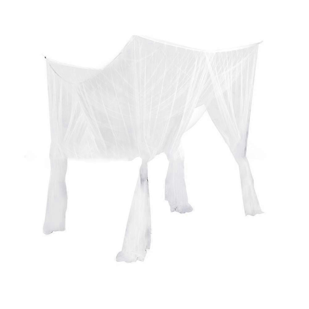 European Style 4 Corner Post Bed Canopy Mosquito Net Full Netting Bedding 190x210x240cm (White)
