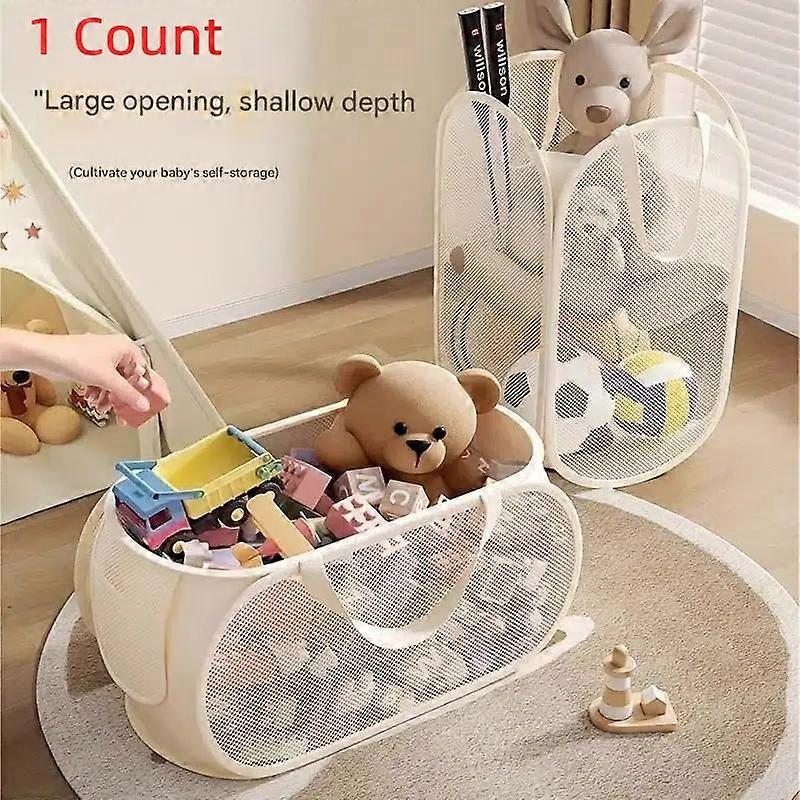 Stor förvaringskorg för leksaker, transparent tyglåda med fack, perfekt för vardagsrum, spelrum, sovrum, nätkorgar