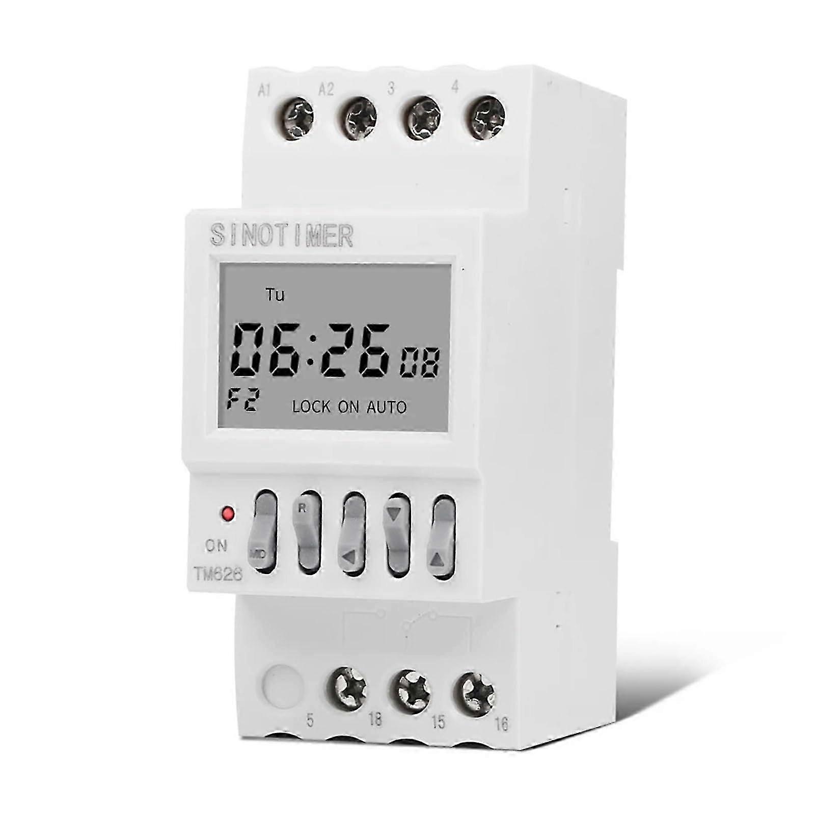 TM626 2 Channel Timer With 220V Dual Output, Separate Control For Groups, 7-Day Programmable Timer, 35mm DIN Rail Mount