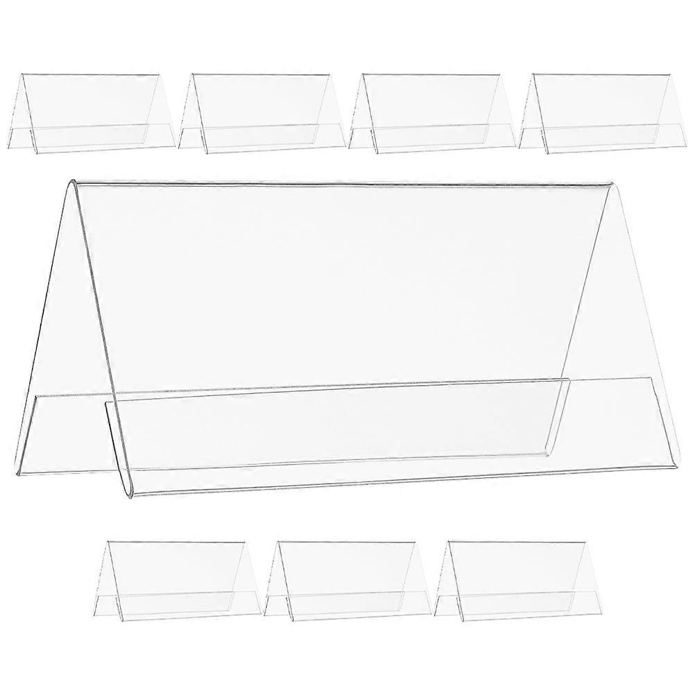 8Pcs Meeting Name Plates Clear Acrylic Display Stand for Office Desk