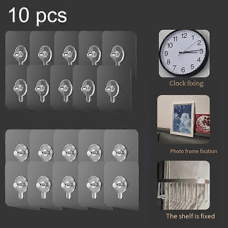 10 τεμάχια πάστα γάντζου χωρίς καρφιά, πάστα βιδών, καρφί χωρίς ίχνη, που χρησιμοποιείται για ράφια τοίχου κουζίνας, μπάνιου, ντουλάπια, άλμπουμ φωτογραφιών σαλονιού και δωματίου