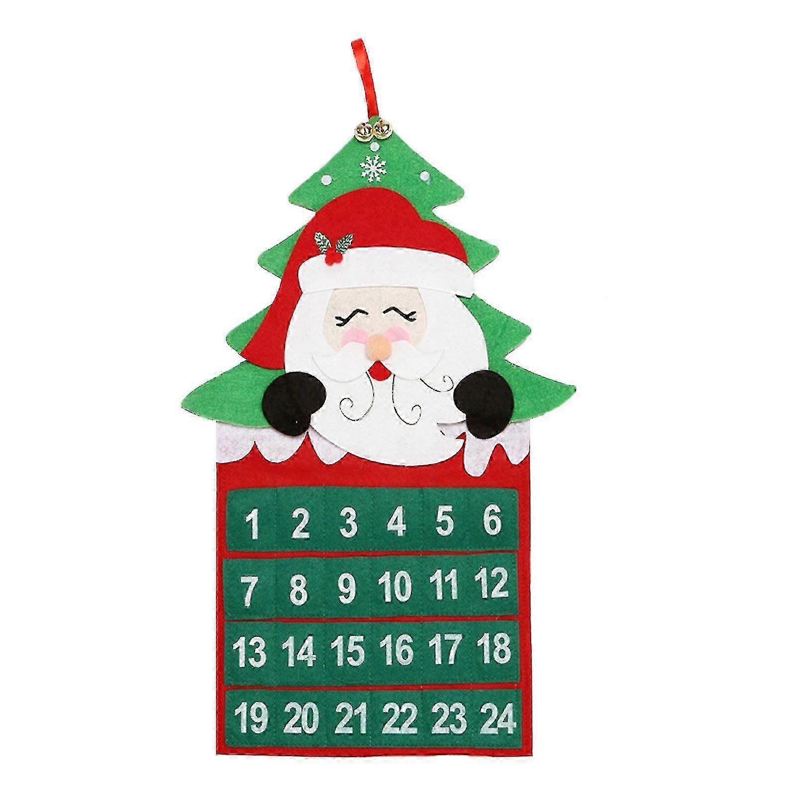 Christmas Countdown Calendar with 24 Day Pendant Decorations for Tree