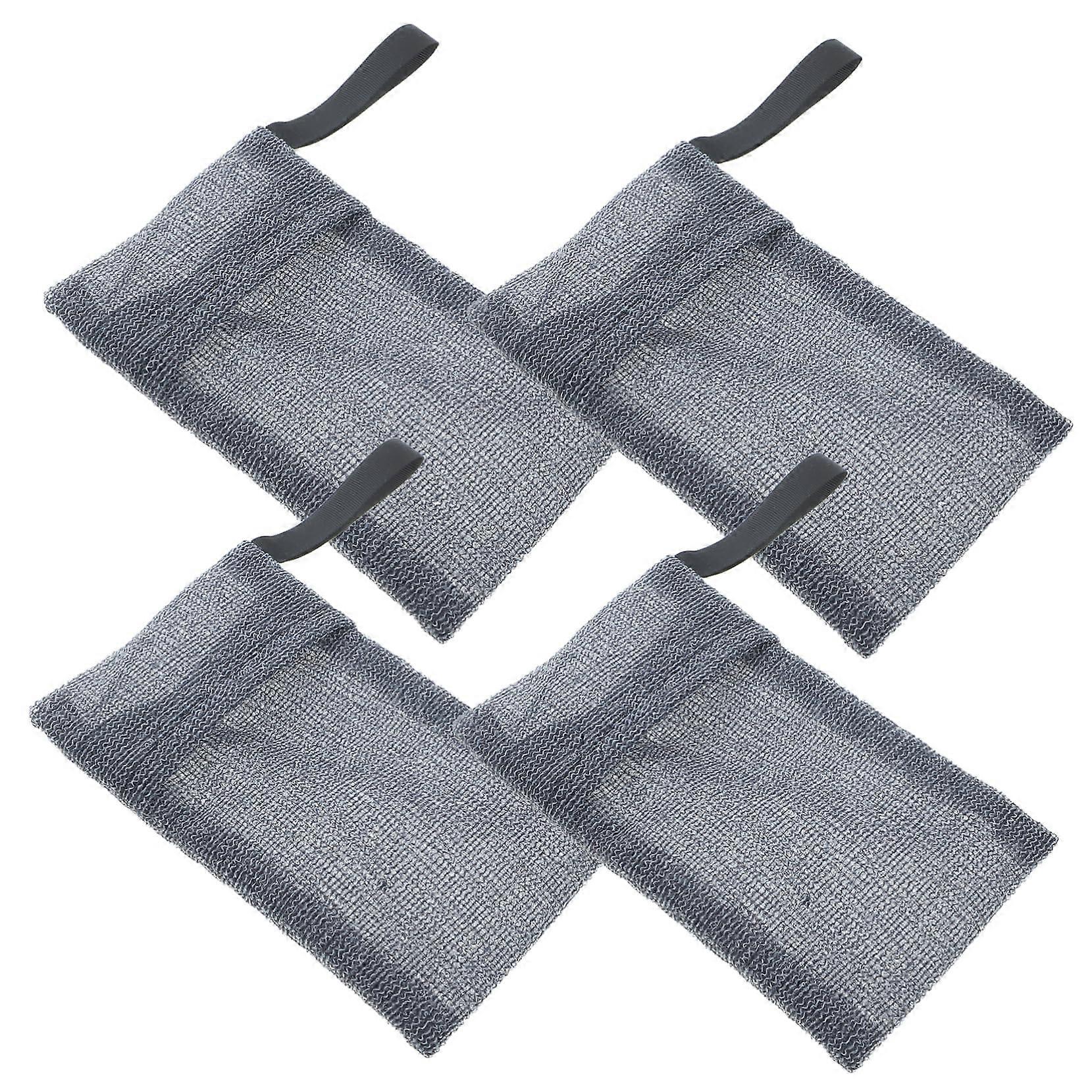 Exfoliating Soap Bag Set of 4 for Solid Soap and Shampoo Bar Storage, Durable Showering Accessories, Eco-Friendly Material