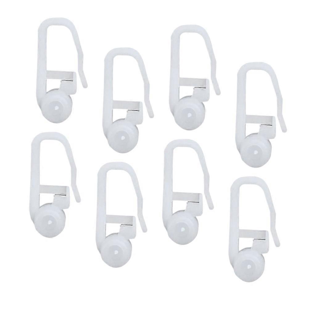 Eease 50Pcs White Curtain Track Roller Hooks for Room Dividers & Ceiling Rails