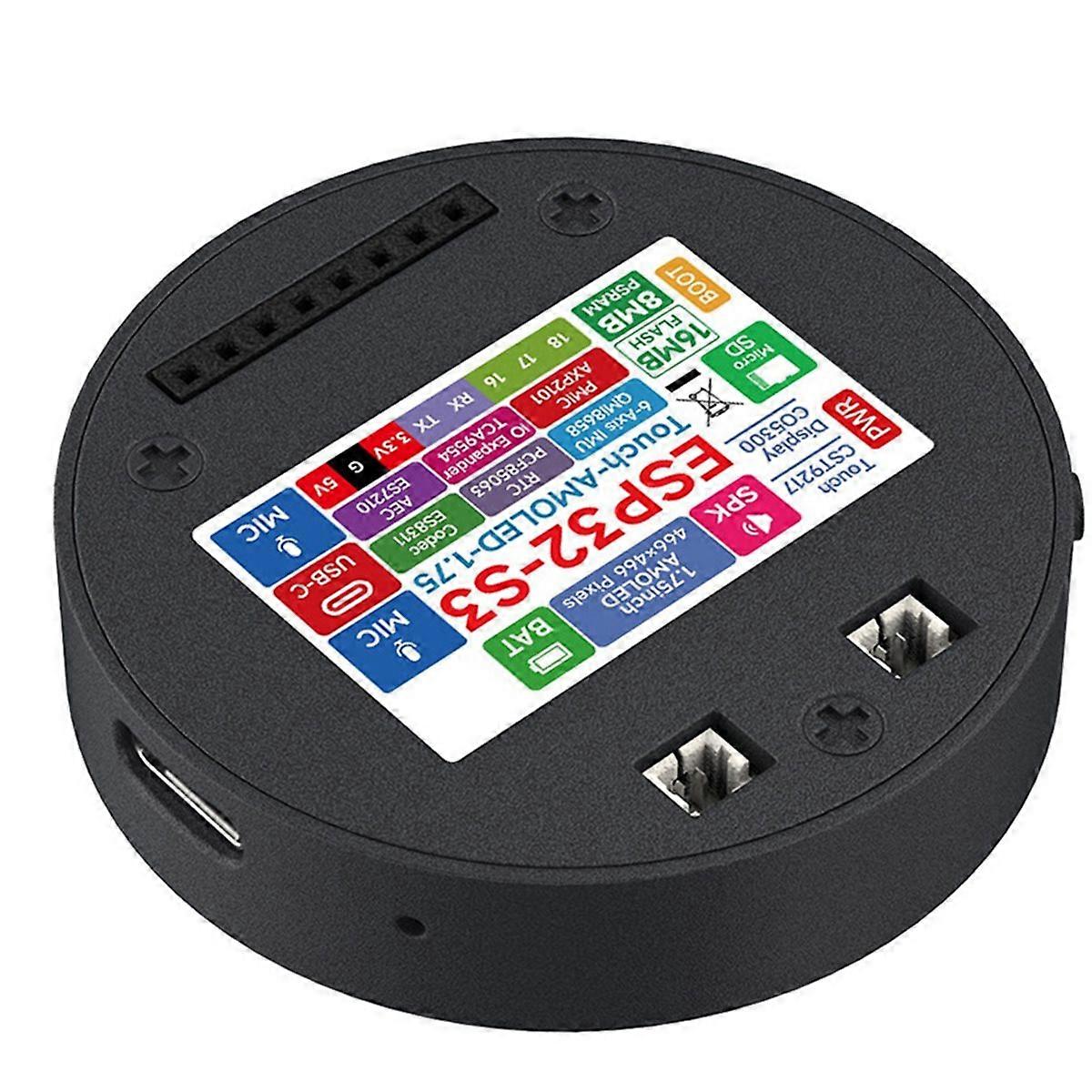 ESP32-S3 Development Board with 1.75inch AMOLED Round Touch Display, Dual-Core LX7 Processor, 466x46