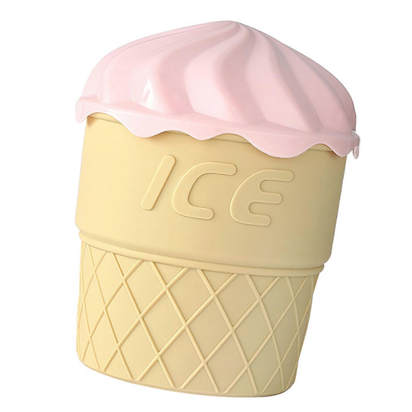 حاوية الآيس كريم المصنوعة من السيليكون دلو ثلج مزدوج الطبقة مع غطاء غسالة صحون آمنة صنع الثلج قالب اكسسوارات المطبخ الوردي