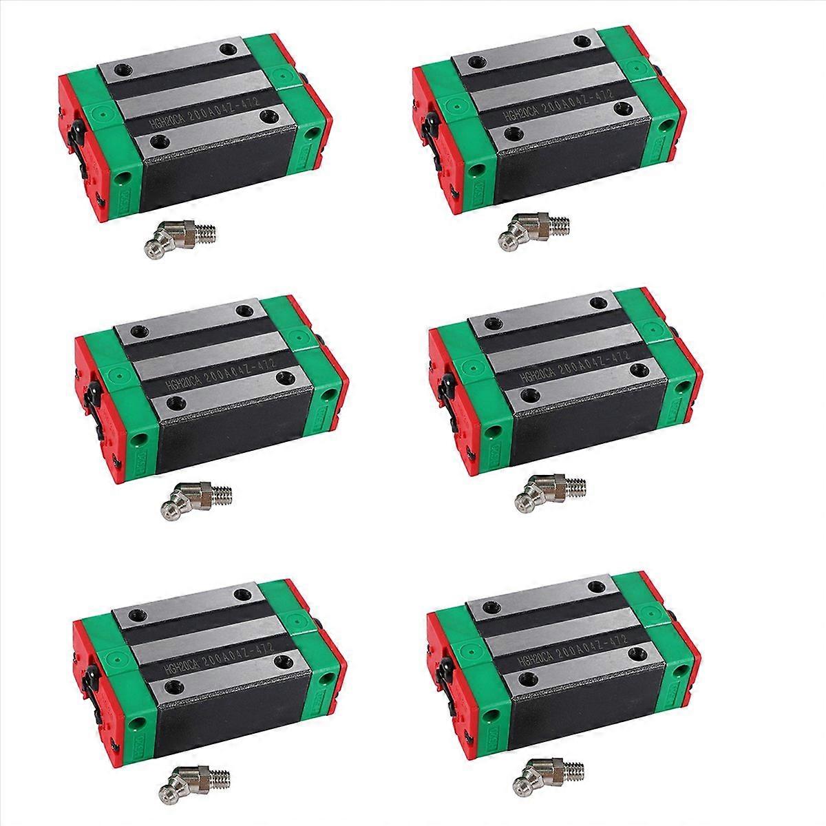 6X Steel HGH20CA 20mm Linear Rail Guide Block for CNC Machine Parts Manufacturing Equipment