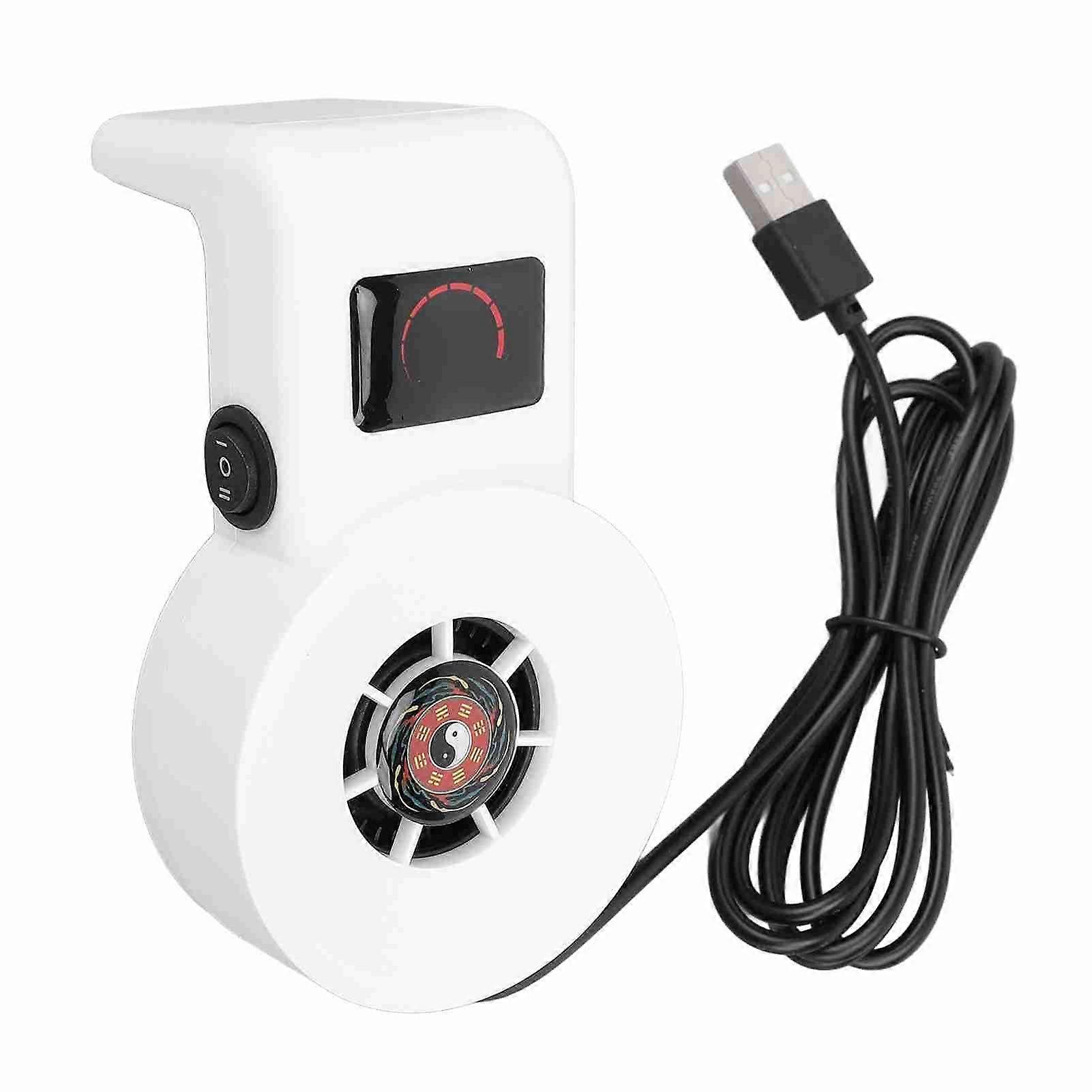 Aquarium Cooling Fan with Quiet USB Operation, SpaceSaving ABS Design for Fish Tanks All Seasons White