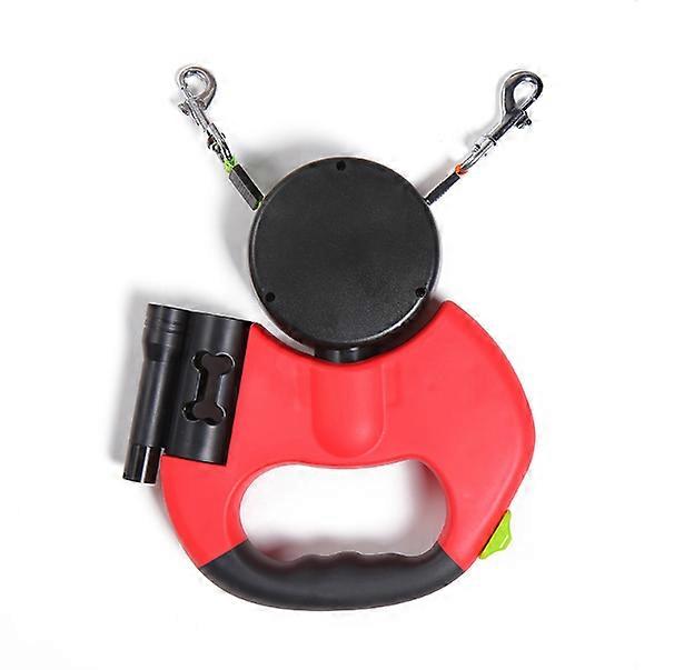 Retractable Dual Dog Leash with LED Light, Tangle-Free for Small and Medium Dogs