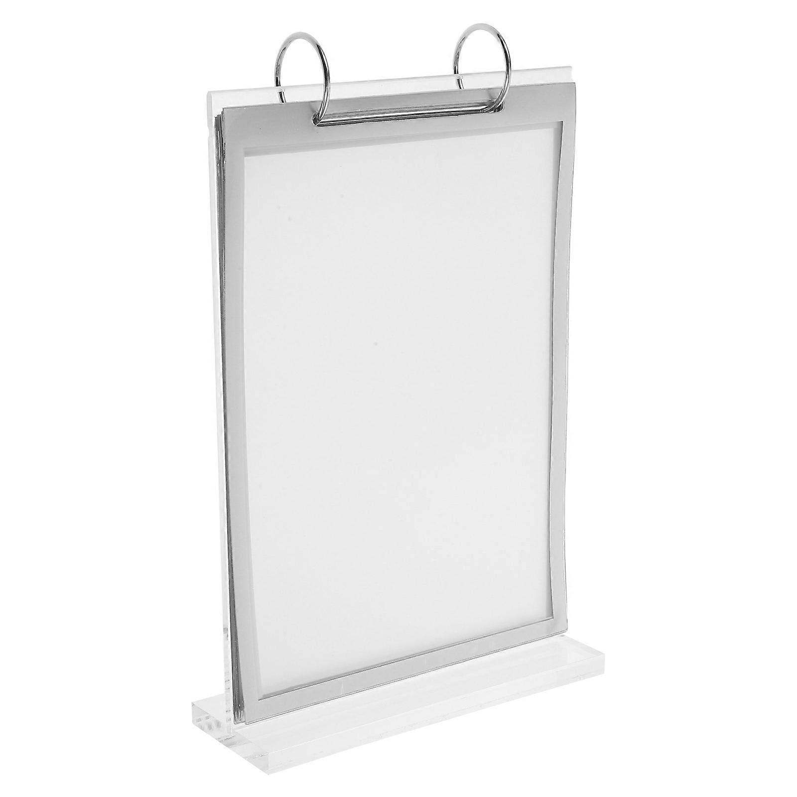 Transparent Multi-Page Flip Display Stand For Tabletop Menus And Advertisements Suitable For Restaurants 1Pcs