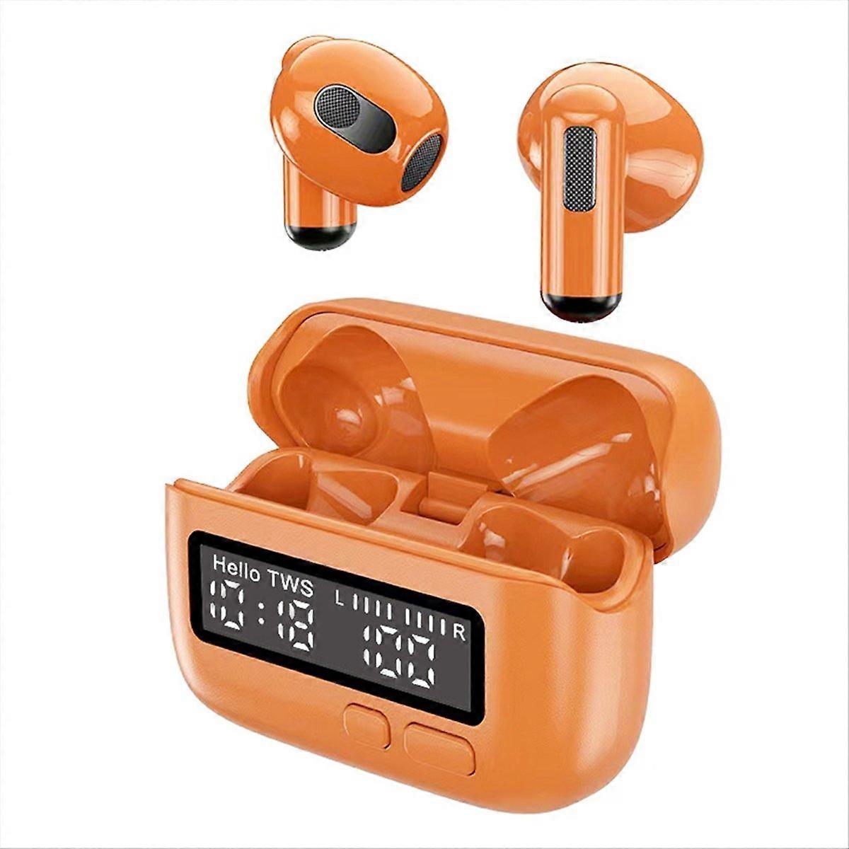Portable Clock Wireless Bluetooth Earphones-Orange