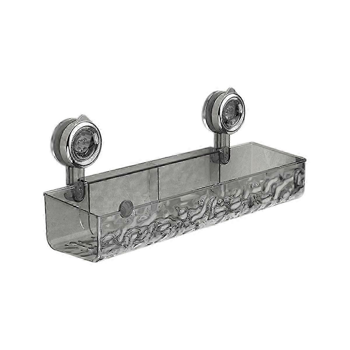 Glacier Pattern Suction Cup Shelf,Gray Long style