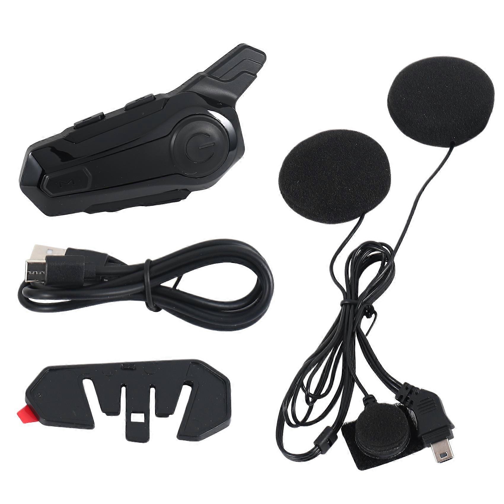 Motorcycle Bluetooth Helmet Intercom Universal Pairing Waterproof Interphone Headset with CNC Noise Reduction Function A