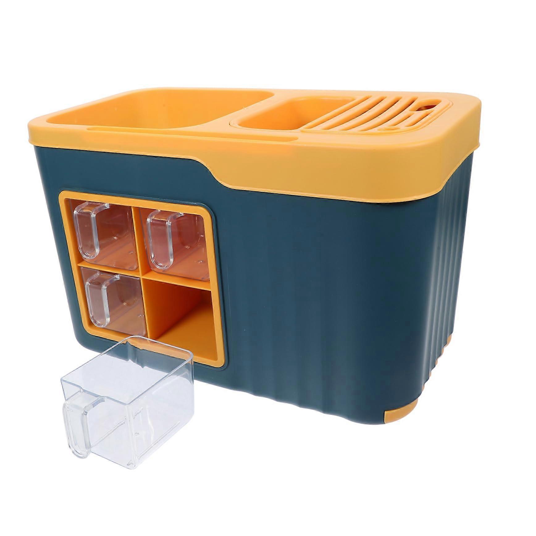 Spice Rack Condiment Organizer with Containers, SpaceSaving Kitchen Countertop Storage Box