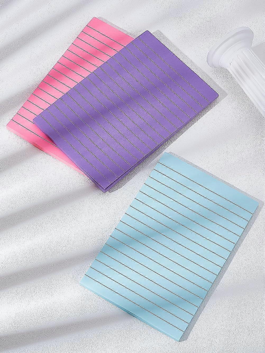 3Pcs Rectangle Paper Sticky Note Pads Mixed Color Memo Pad Aesthetic Office Supplies for Desk Durable Post Stickies for Office School Home Meeting Rea