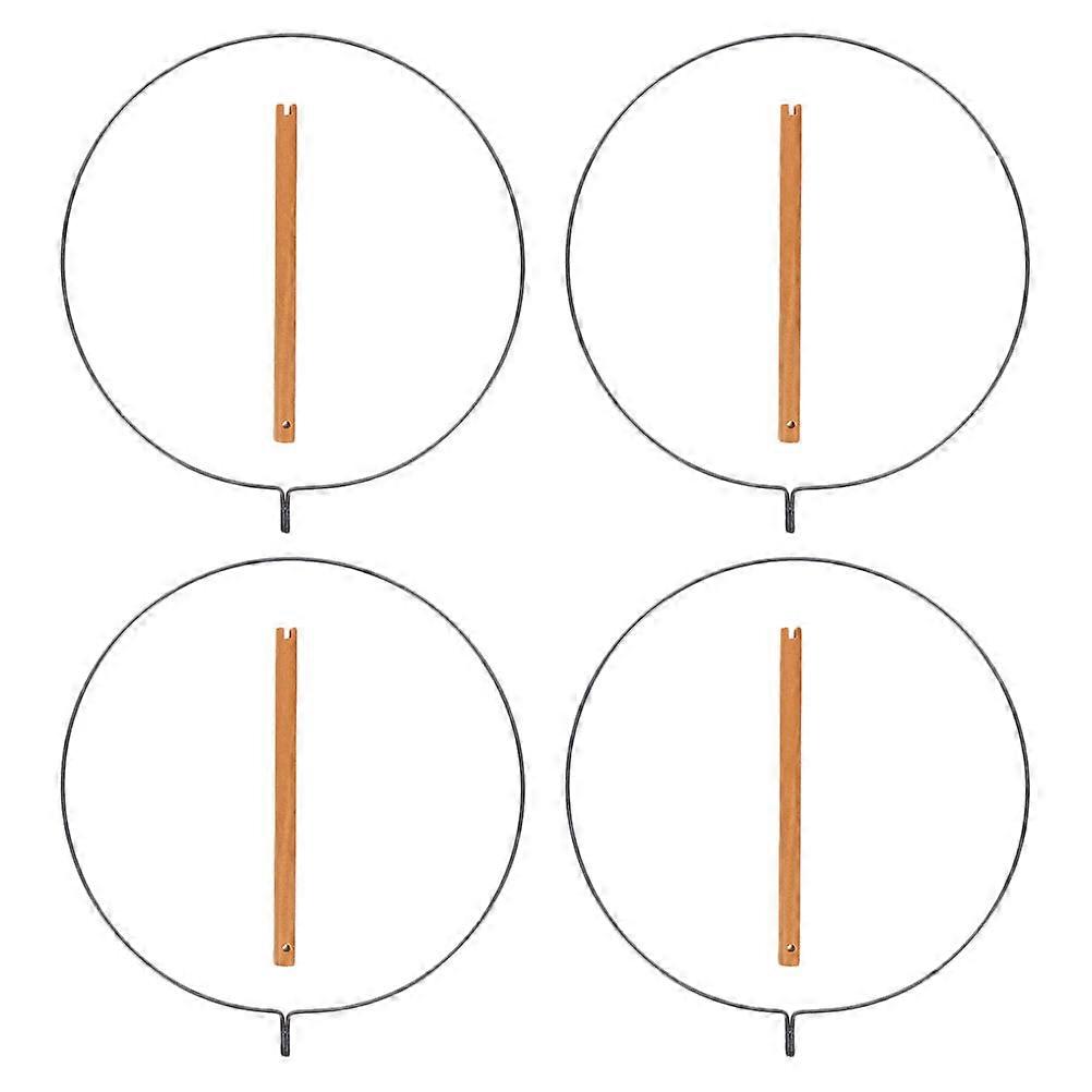 DIY Round Fan Frame Folding Handheld Fan with Handle for Wedding 16Pcs