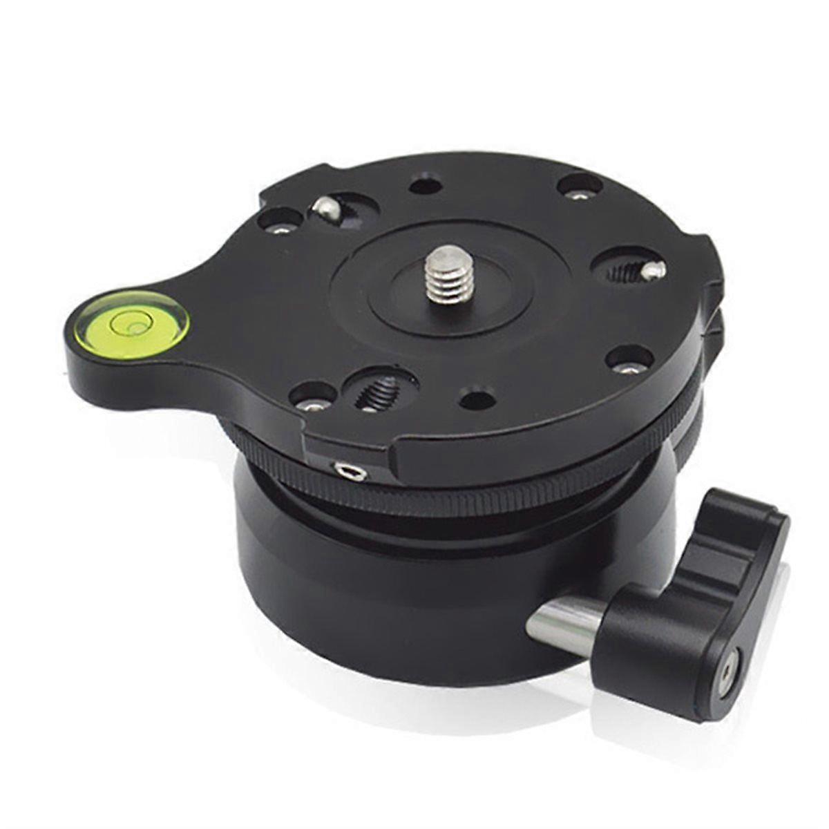 DY-60N 3/8 Screw Leveling Tripod Head Base with Offset Bubble Level, 1/4inch Thread for DSLR Cameras