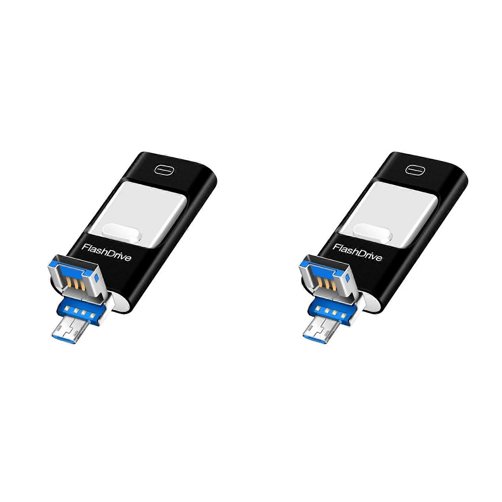 2X USB Stick for Phone, 3 in 1 Memory Stick Flash Drive for Phone/Pad/Android/Computer/Laptop/PC 128G