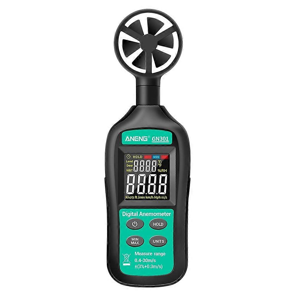 Digital Anemometer Handheld Wind Speed Meter Gauge with Thermometer Temperature Backlit
