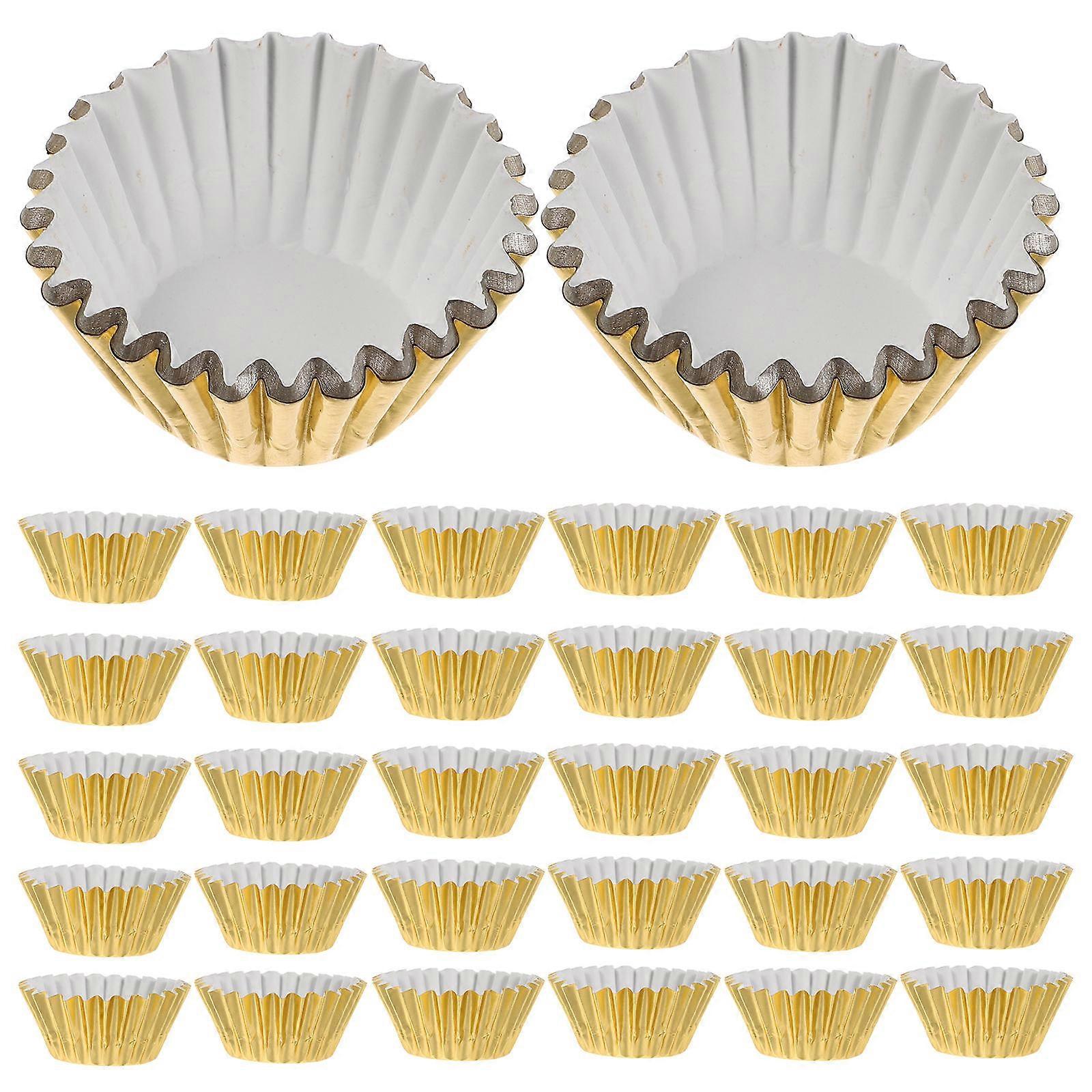 Mini Cupcake Liners Golden for Baking 500Pcs Foil Paper Baking Cups