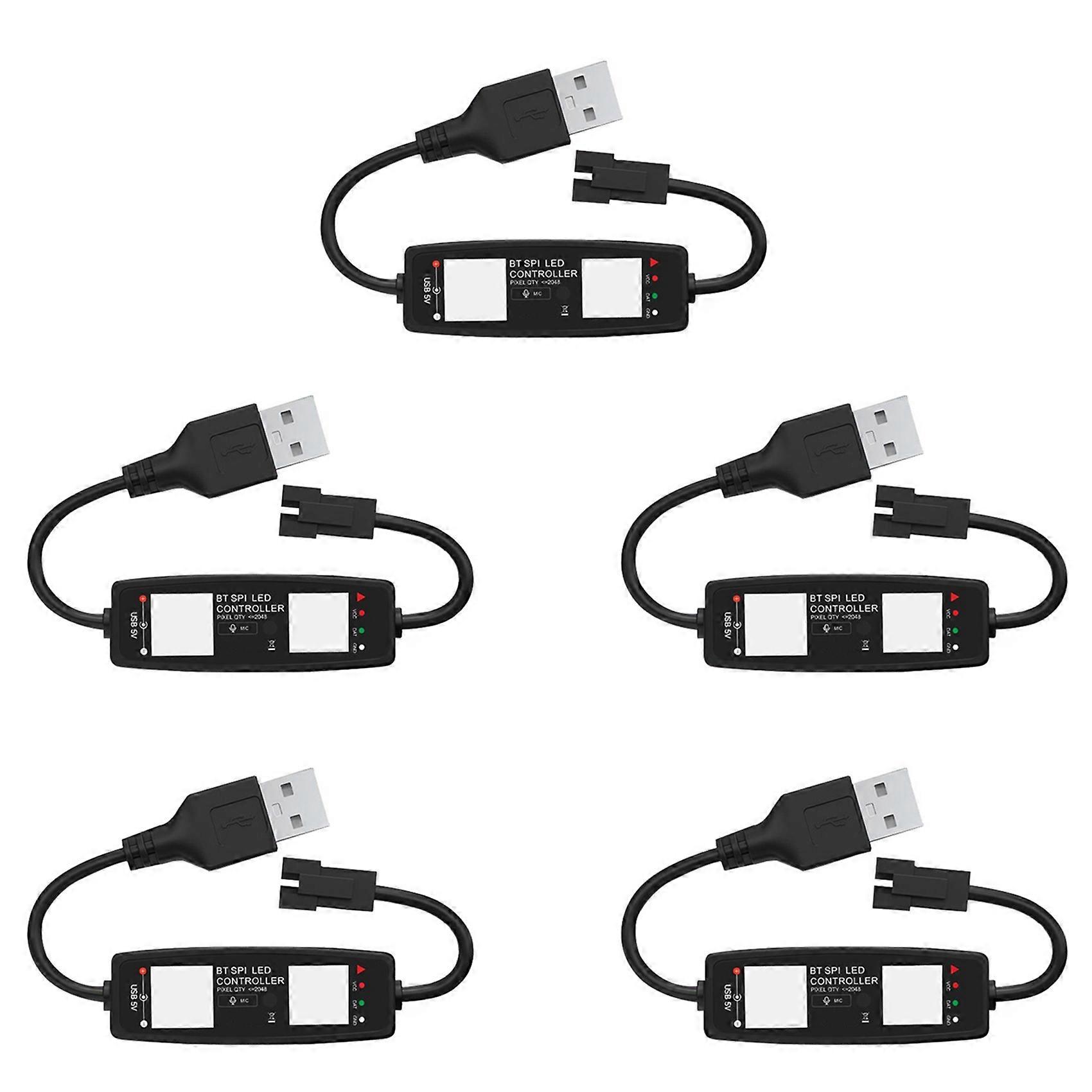 5X WS2812B LED Controller Bluetooth APP Control Music Controller for SK6812 WS2811 WS2812 LED Pixel Light Strip USB 5V