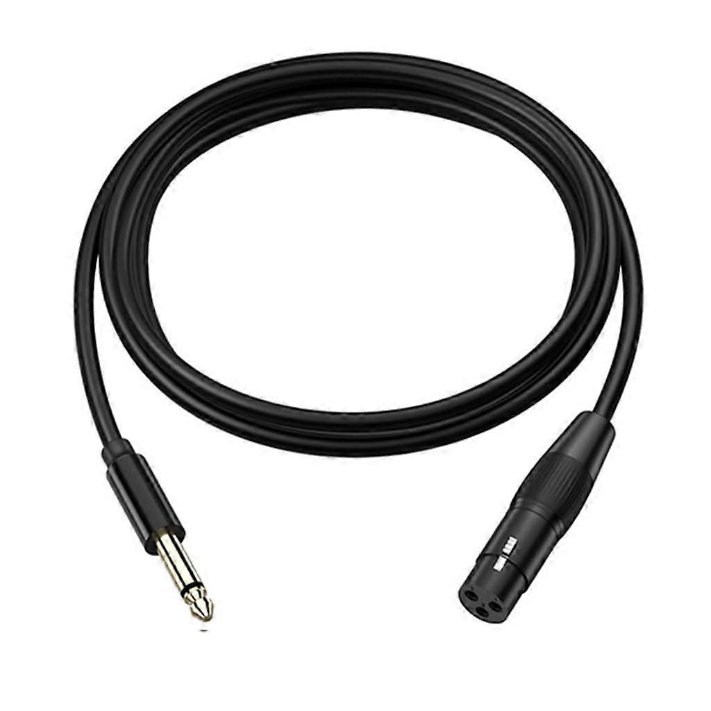 XLR Female to 1/4 Inch Male Balanced Cable with Noise Reduction and Durable Plug for Mixer