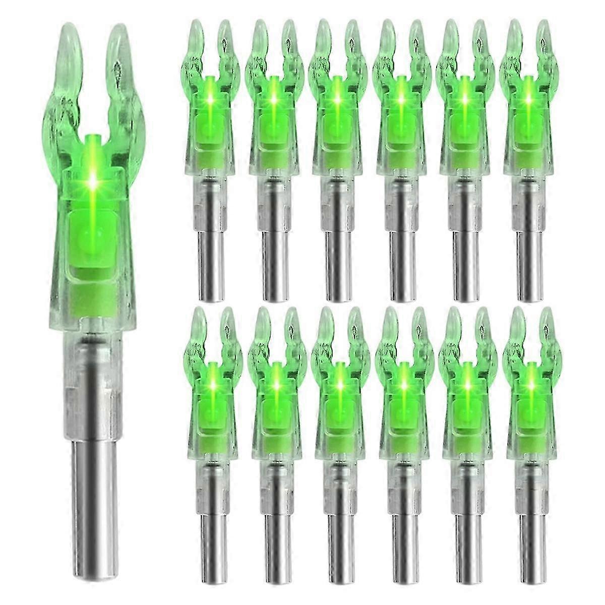 12PCS Lighted Nocks for Arrows with .204 Inside Diameter Green