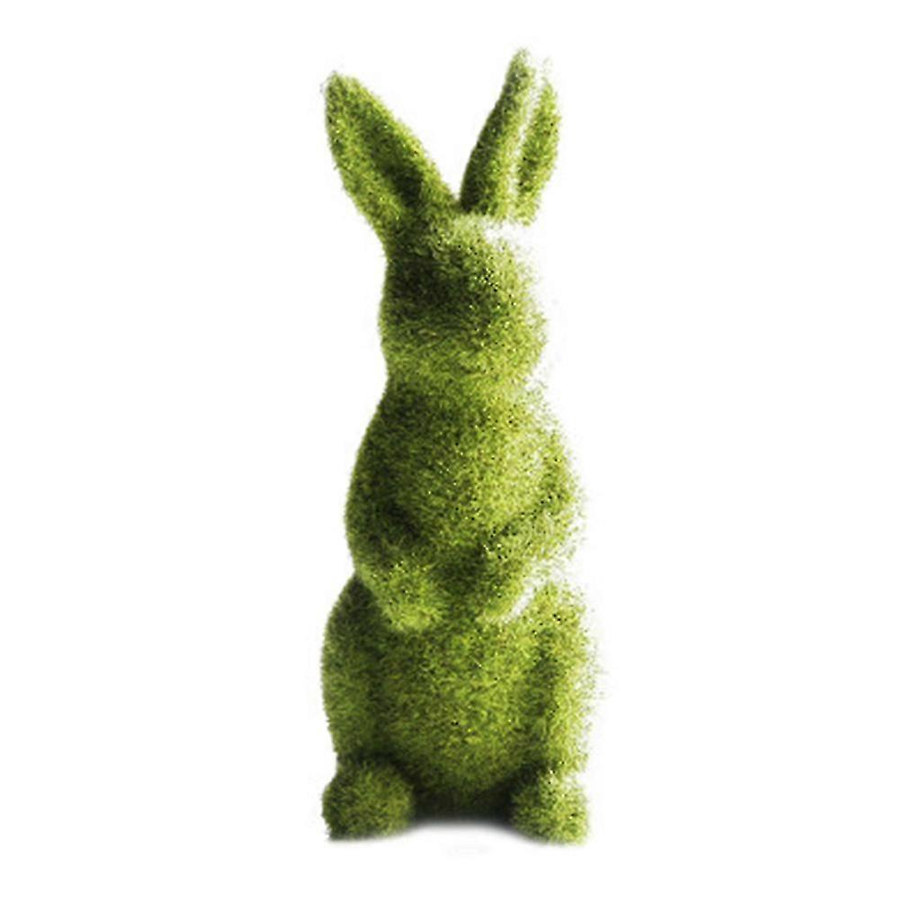 Resin Flocking Bunny Ornaments Spring Easter Decoration Micro Landscape Statue