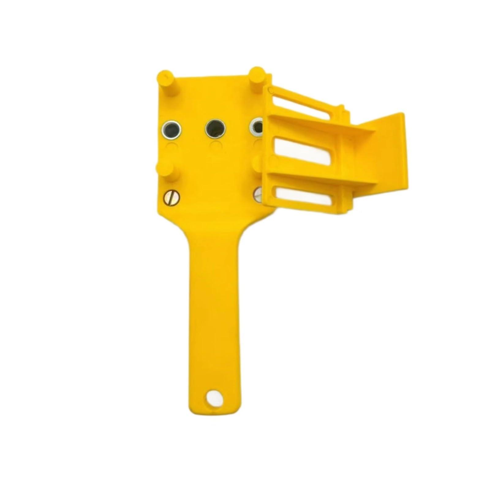 Woodworking Drill Guide with Precision Alignment System for Accurate Carpentry and Furniture Assembly Yellow